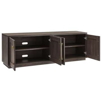 Henn&Hart Tillman Rectangular TV Stand for TV's up to 80" in Alder Brown