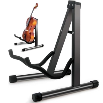 Cello Stand,A-Frame Folding Violin Support Stand,Cello Holder for 1/8-4/4 Cellos, Guitar Stand,Guita...