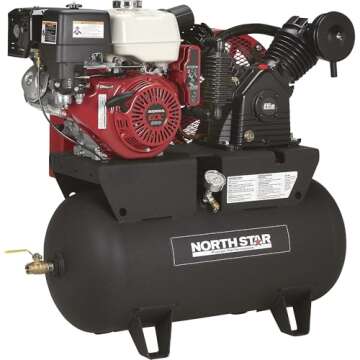 NorthStar Portable Gas Powered Air Compressor - Honda GX390 OHV Engine, 30-Gallon Horizontal Tank, 24.4 CFM at 90 PSI
