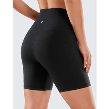 CRZ YOGA Women's Naked Feeling Biker Shorts - 6 Inches High Waist Yoga Workout Running Gym Spandex B...