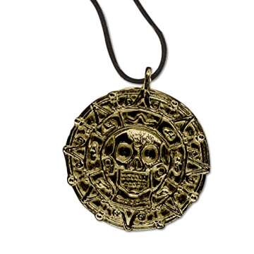 MASTER USA - COIN - Coin Necklace, Antique Gold Alloy Metal Medallion, Includes Black Nylon Neck Cor...