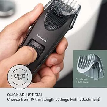 Panasonic Cordless Beard Trimmer for Men with 19 Settings