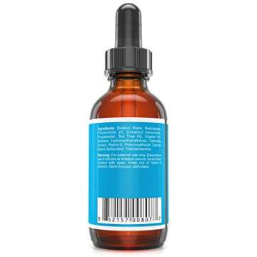 NiacinaMax Serum with 10% Niacinamide (Vitamin B3), Tea Tree Oil, Calendula Extract, Allantoin and Vit. B5 & E – Enhanced Dermal Penetration – Shrinks Pores & Reduces Blemishes on Skin – 2 oz / 60 ml