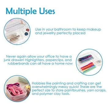 Houseables Clear Drawer Organizer Set - 9-Pack Variety