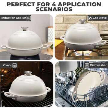 FLAVORIX 6-Quart Dutch Oven for Sourdough Baking