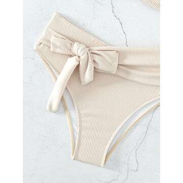 WDIRARA Women's Stylish 2 Piece Strapless Bikini Set