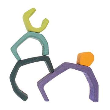 Grimm's Small Stone Caves Nesting Wooden Blocks Stacker, "Elements" of Nature: EARTH