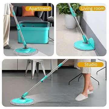 CIWEI Microfiber Spin Mop & Bucket Set for Easy Cleaning