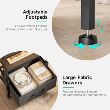 Modern LED Nightstand with Charging Station for Bedrooms