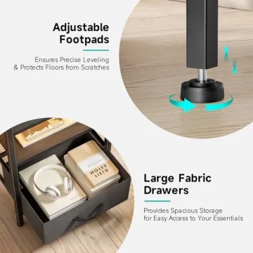 Modern LED Nightstand with Charging Station for Bedrooms