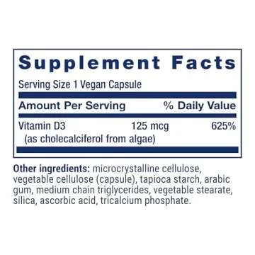 Life Extension Vegan Vitamin D3: Immune & Bone Support