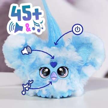 Furby Furblets SNO-Way Holiday Edition Mini Friend, 45+ Sounds, Holiday Music, Speaks Only Furbish, Electronic Plush Toys for Girls & Boys, Interactive Pets, Blue & White, 6+