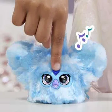 Furby Furblets SNO-Way Holiday Edition Mini Friend, 45+ Sounds, Holiday Music, Speaks Only Furbish, Electronic Plush Toys for Girls & Boys, Interactive Pets, Blue & White, 6+