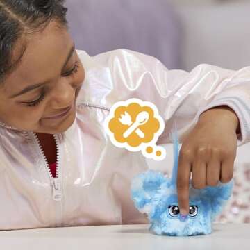 Furby Furblets SNO-Way Holiday Edition Mini Friend, 45+ Sounds, Holiday Music, Speaks Only Furbish, Electronic Plush Toys for Girls & Boys, Interactive Pets, Blue & White, 6+