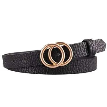 Stylish Earnda Women's Skinny Belt with Round Buckle