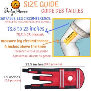 BodyMoves Kid's Knee Brace Support Plus Hot and Cold Ice Pack for Active Play (Sporty Black)