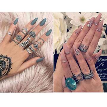 E EVEBYRA 600pcs Stiletto Nail Tips for All Nail Art