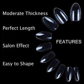 E EVEBYRA 600pcs Stiletto Nail Tips for All Nail Art