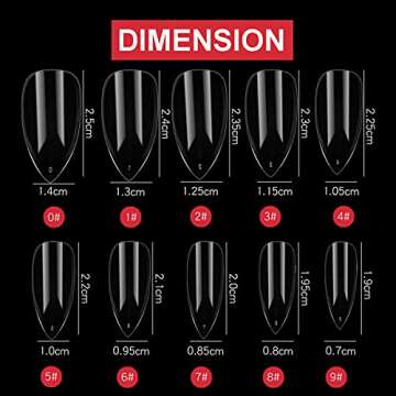 E EVEBYRA 600pcs Stiletto Nail Tips for All Nail Art