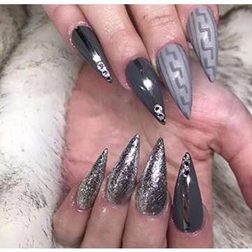 E EVEBYRA 600pcs Stiletto Nail Tips for All Nail Art