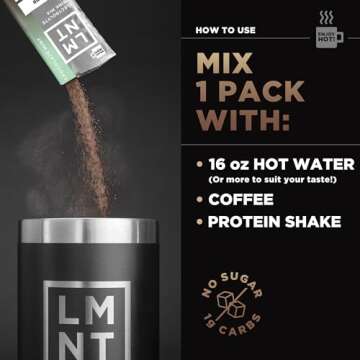 Drink LMNT LMNT Hot Chocolate & Coffee Mixer - Medley (Mint,Chai,and Raspberry) Salt Electrolytes | Hydration Powder Packets No Sugar or Artificial Ingredients Keto Paleo Friendly 30 Sticks