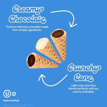 Muddy Bites Waffle Cone Snacks Bite Sized Filled Cone Bites for Snack or Dessert, Milk, Dark & White Chocolate, Made with Cane Sugar, Kosher, Fair Trade Certified (Variety Pack, 6 Bags)