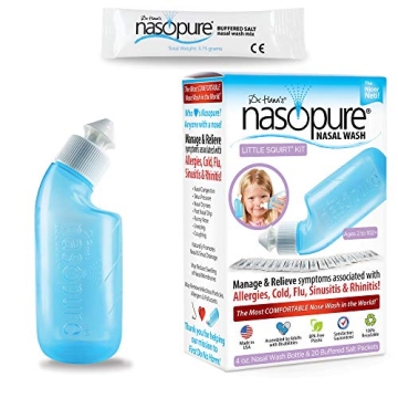 Nasopure Nasal Wash, Little Squirt Kit, “The Nicer Neti Pot” Sinus Wash Kit, Comfortable Nasal R...