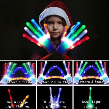 CELCOREERY LED Gloves for Kids 3-8 Years Fun Light Up Toys