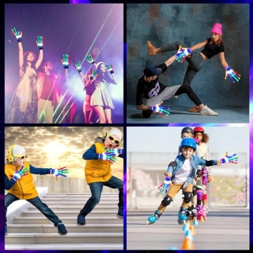 CELCOREERY LED Gloves for Kids 3-8 Years Fun Light Up Toys