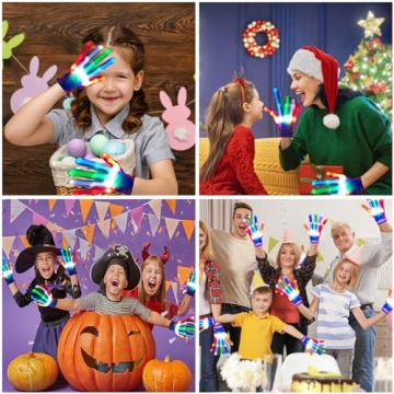 CELCOREERY LED Gloves for Kids 3-8 Years Fun Light Up Toys