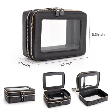 Aveniee Double Layer Clear Makeup Bag for Quick Access