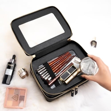 Aveniee Double Layer Clear Makeup Bag for Quick Access
