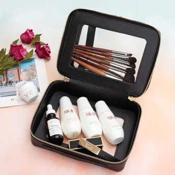 Aveniee Double Layer Clear Makeup Bag for Quick Access