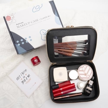 Aveniee Double Layer Clear Makeup Bag for Quick Access