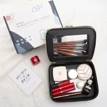 Aveniee Double Layer Clear Makeup Bag for Quick Access