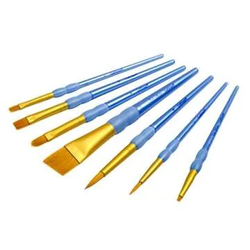 Premium Golden Taklon Angular Brush Set for Artists