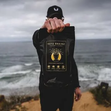 Keto Brainz C8MCT Based Nootropic - with 500mg Lion's Mane Mushroom, AlphaGPC & L-Theanine This is The Ultimate Easy to use nootropic Stack & Makes Delicious Mushroom Coffee! 16oz. 30 Servings