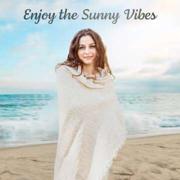 Mebien touche de la nature Premium Turkish Beach Towel (35”x67”) Suitable for Adults and Kids 100% Natural Cotton Quick Dry and Sand Free Turkish Towel Beach Blanket– Beige Fish Color