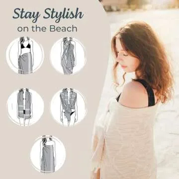 Mebien Premium Turkish Beach Towel Quick Dry Sand Free