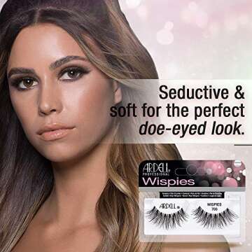 Ardell Lashes Pro Wispies 700, Comfortable Invisiband False Eyelashes, Reusable Strip Lashes for All-Day Wear, 4 Pack