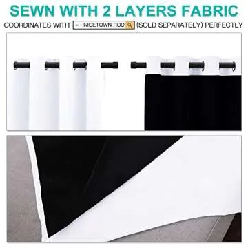 NICETOWN White Blackout Curtains for Temperature Control
