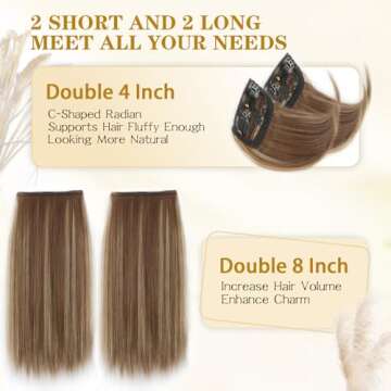 Cisyia 4PCS Hair Toppers for Women Clip in Hair Topper Synthetic Hair Extension Invisible Thick Hair...