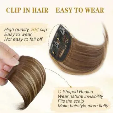 Cisyia 4PCS Hair Toppers for Women Clip in Hair Topper Synthetic Hair Extension Invisible Thick Hairpieces for Women with Thinning Hair Adding Hair Volume Daily Use(Brown mix Natural Blonde)