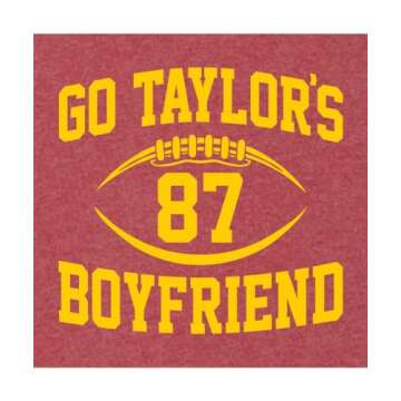 Large Vintage Heather Red Mens Go Taylor's Boyfriend Funny Football Sweatshirt Hoodie