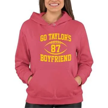 Large Vintage Heather Red Mens Go Taylor's Boyfriend Funny Football Sweatshirt Hoodie