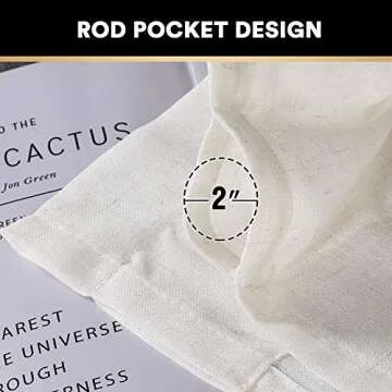 PrinceDeco Linen Curtains 96 Inch Long Light Reducing Panels Drapes for Living Room Energy Saving Window Treatments Draperies for Bedroom 2 Panels (Ivory, 52" W x 96" L)