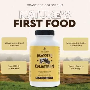 Ancestral Supplements Grass Fed Beef Colostrum Supplement, 3000 mg, Offers Immune Support and Promot...