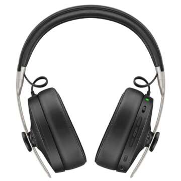 SENNHEISER Momentum 3 Wireless Noise Cancelling Headphones with Alexa, Auto On/Off, Smart Pause Functionality and Smart Control App, Black