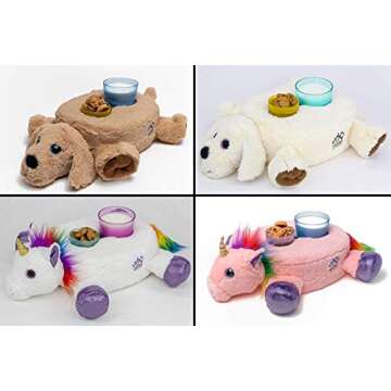 Cup Cozy Critters-The Cuddly Cute Cup Holder-Perfect for Drinks, Snacks, Phones, Remotes and More! (White Unicorn)