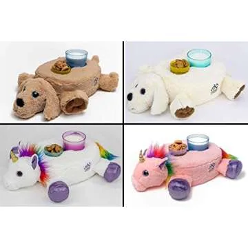 Cup Cozy Critters-The Cuddly Cute Cup Holder-Perfect for Drinks, Snacks, Phones, Remotes and More! (White Unicorn)